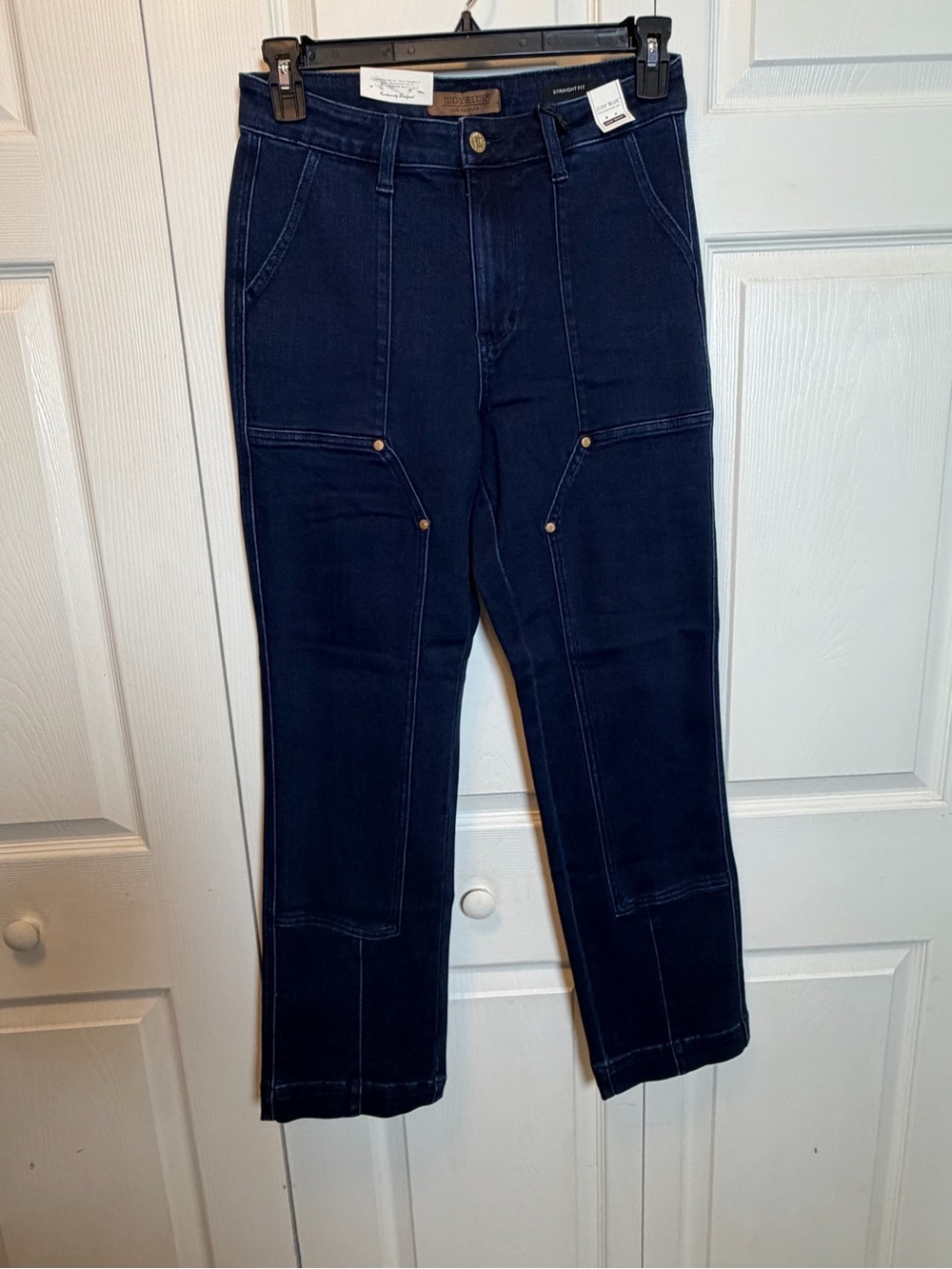 Judy Blue High Rise Straight Leg Utility Jeans Dark Wash 9/29 NWT